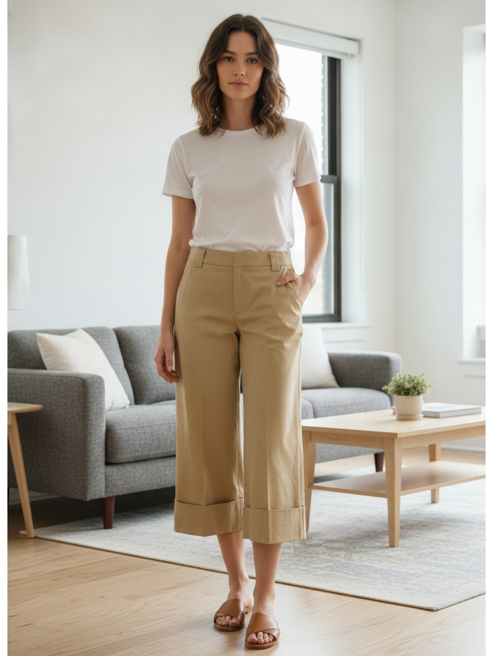 NWOT Weatherproof Women's Tan Capri Pants Size 6 #2040